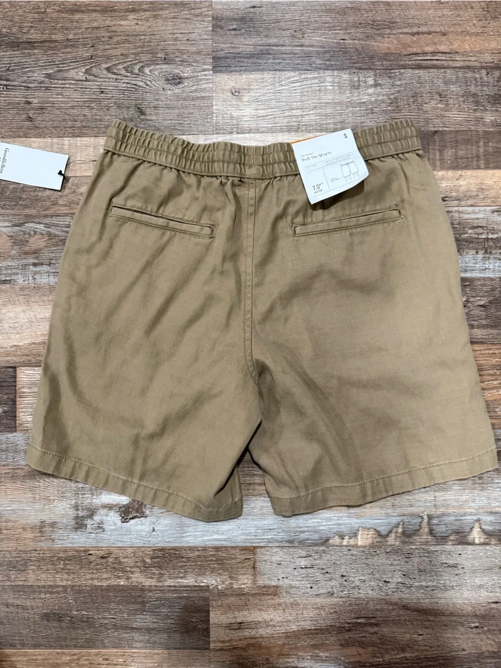 NWT Goodfellow & Co Men's Pull-On Drawstring Shorts Brown Khaki Twill Size Small